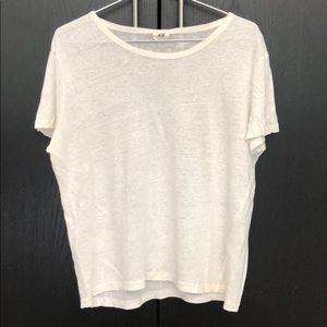 H&M Wide Neck Linen T-Shirt
